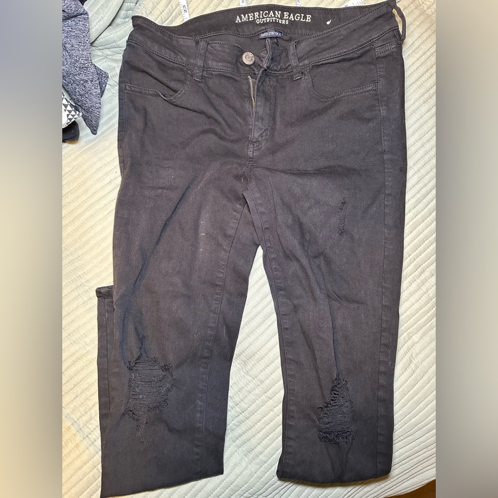 Distressed Black Jeans